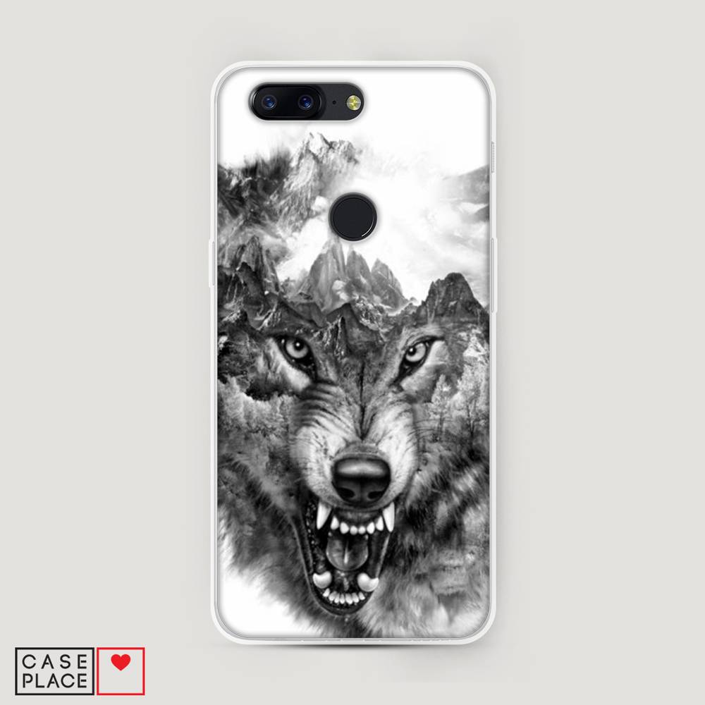 

Чехол Awog на OnePlus 5T / ВанПлас 5T "Волк в горах", Серый;белый;бежевый, 150350-1