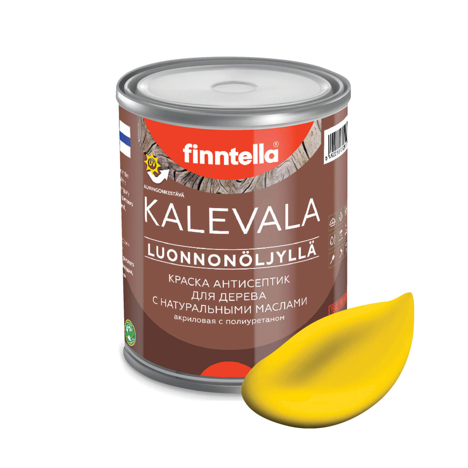 

Краска для дерева и деревянных фасадов FINNTELLA KALEVALA, с натуральным маслом и полиурет, Желтый, KALEVALA NLC