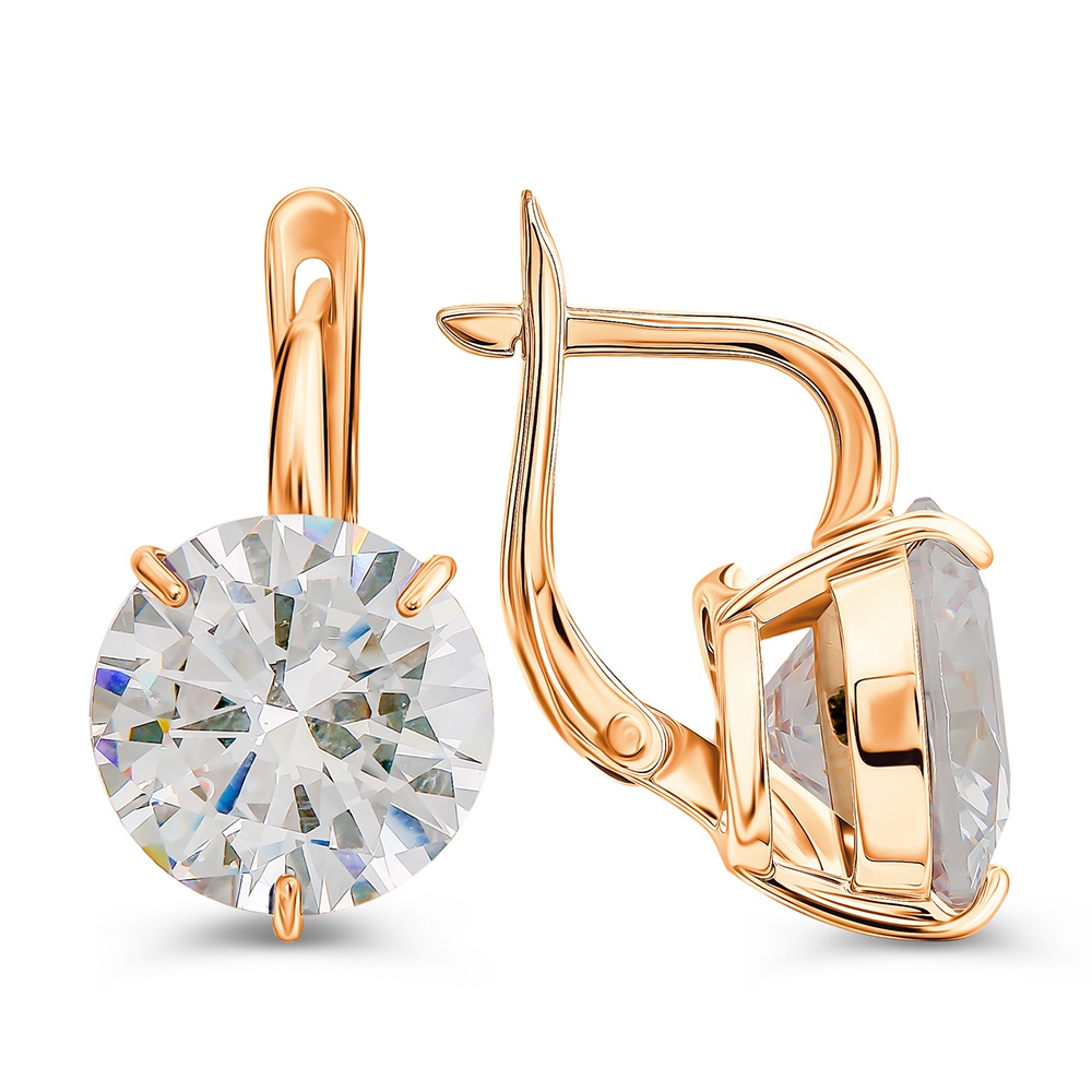 

Серьги из серебра 585Gold 702012203, фианит, 702012203