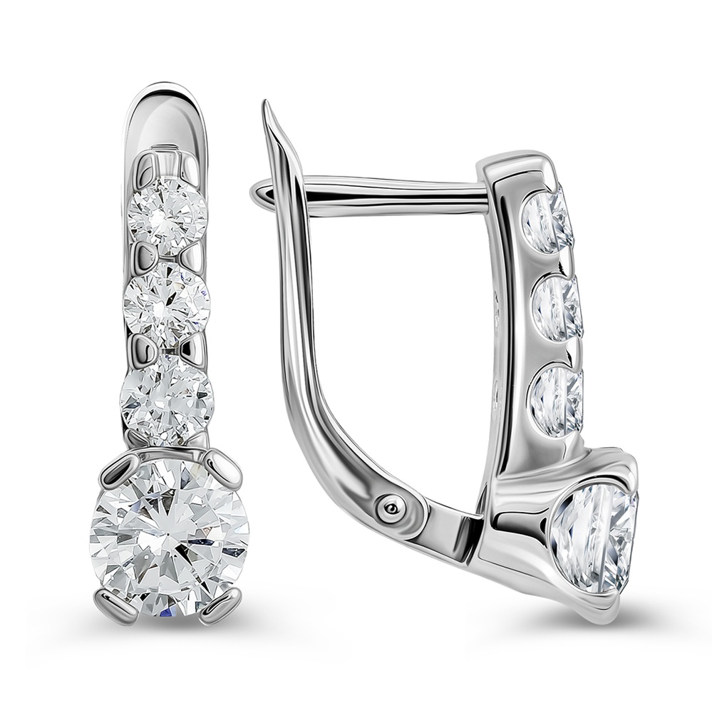

Серьги из серебра 585Gold 702012122, фианит, 702012122