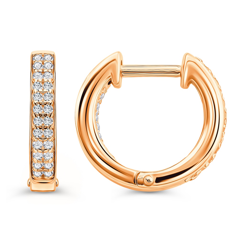 

Серьги конго из серебра 585Gold 702012224, фианит, 702012224