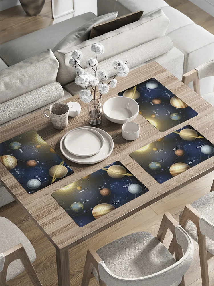

ser002_8299_30x46 Комплект салфеток с закругленным краем с фотопринтом 46x30 см (4 шт.), Фиолетовый;желтый;синий