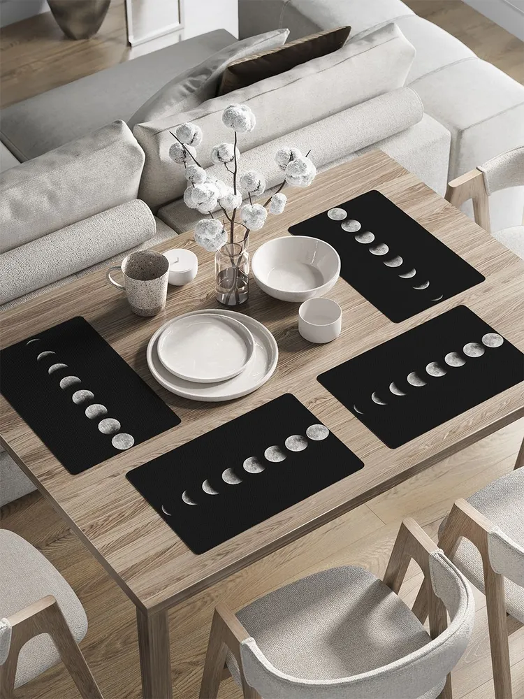 

ser002_8251_30x46 Комплект салфеток с закругленным краем с фотопринтом 46x30 см (4 шт.), Серый;черный;белый