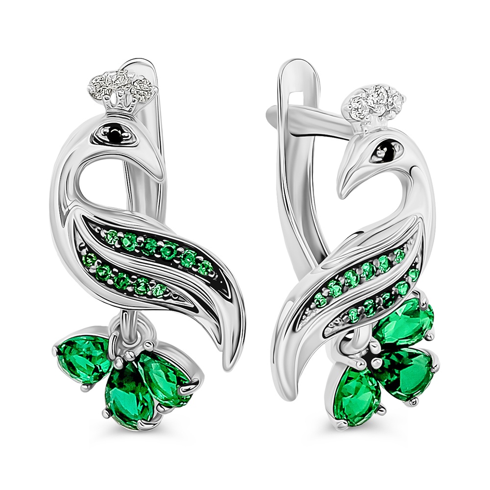

Серьги из серебра 585Gold 702012189, фианит, 702012189