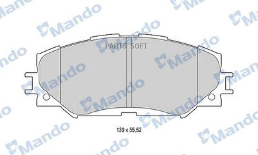 

Колодки тормозные TOYOTA Auris 06-12 Япония,Corolla 07-13 передние 4шт. MANDO MANDO