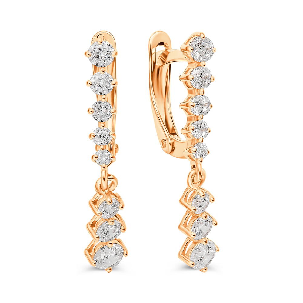 

Серьги из серебра 585Gold 702012259, фианит, 702012259