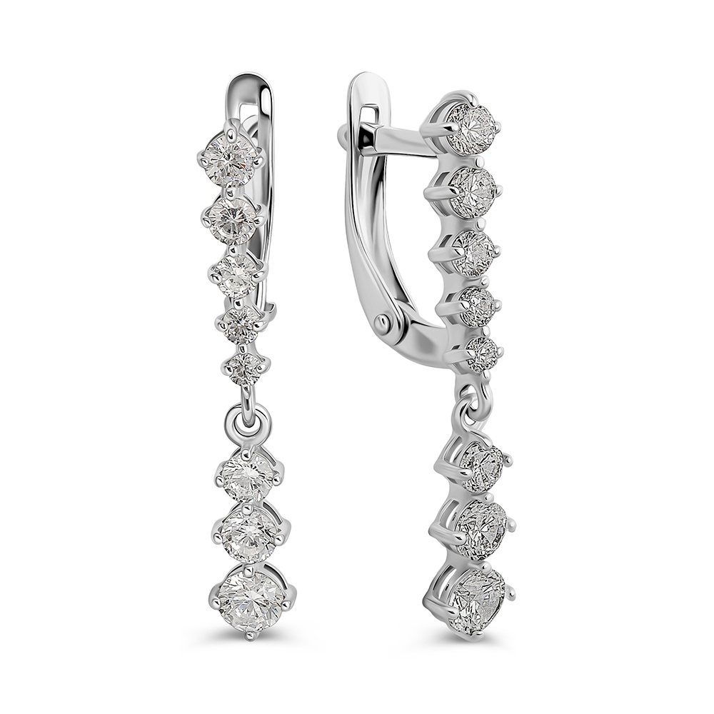 

Серьги из серебра 585Gold 702012254, фианит, 702012254