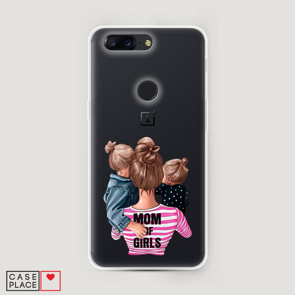 

Чехол Awog на OnePlus 5T / ВанПлас 5T "Mom of Girls", Синий;розовый;черный, 150350-6