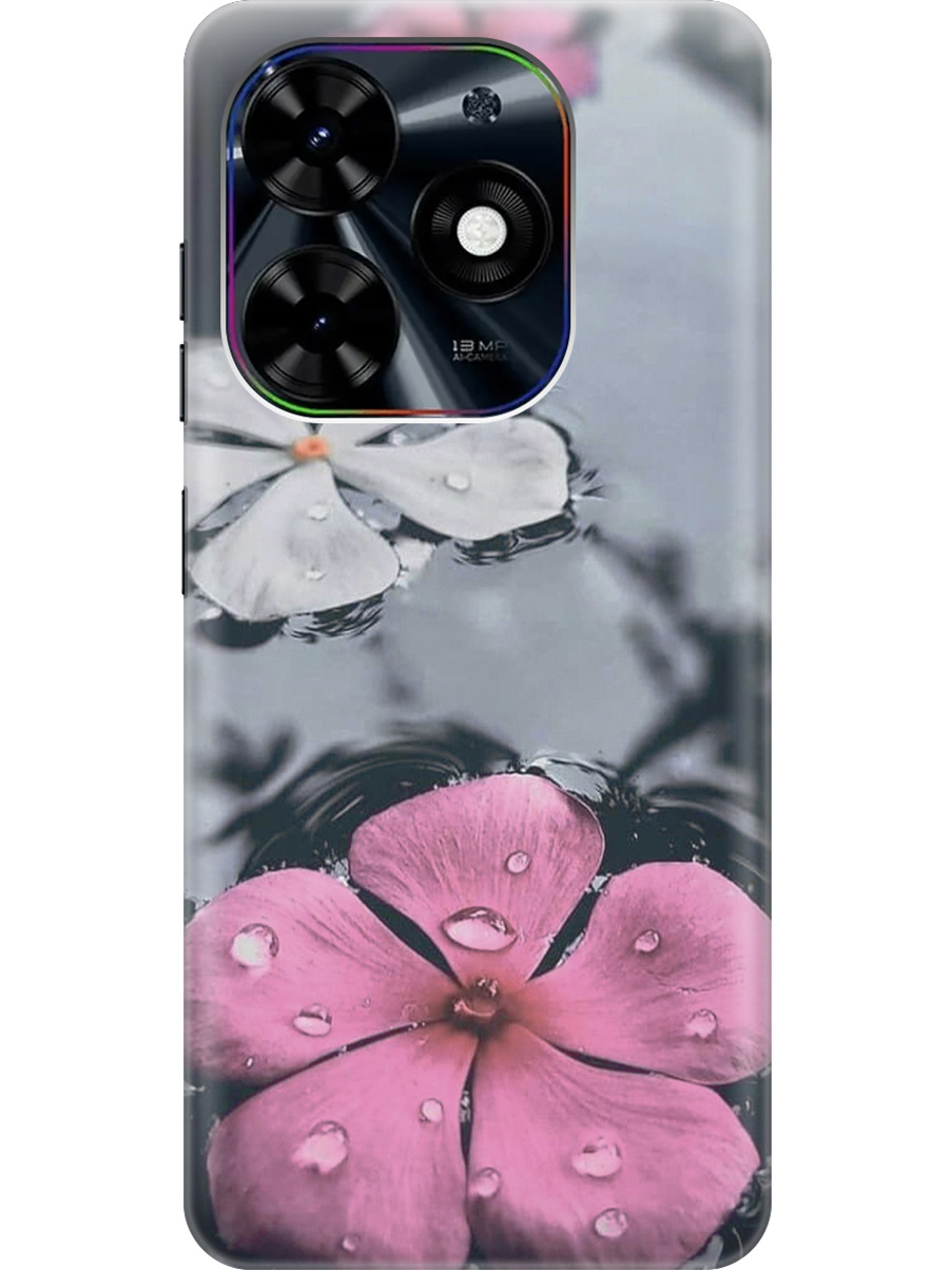 

Силиконовый чехол на Infinix Hot 40i с рисунком "Фиалки в воде", Розовый;серый, 20011891