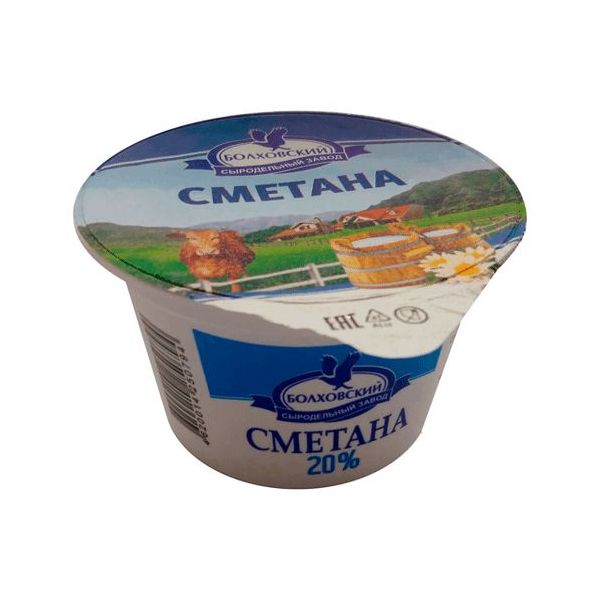 

Сметана Болховский сыродельный завод 20% бзмж 180 г