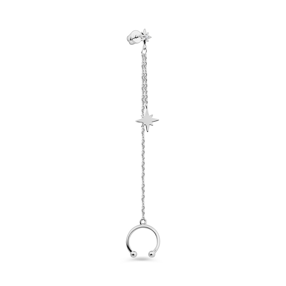 

Серьги подвески из серебра 585Gold 702012095, фианит, 702012095