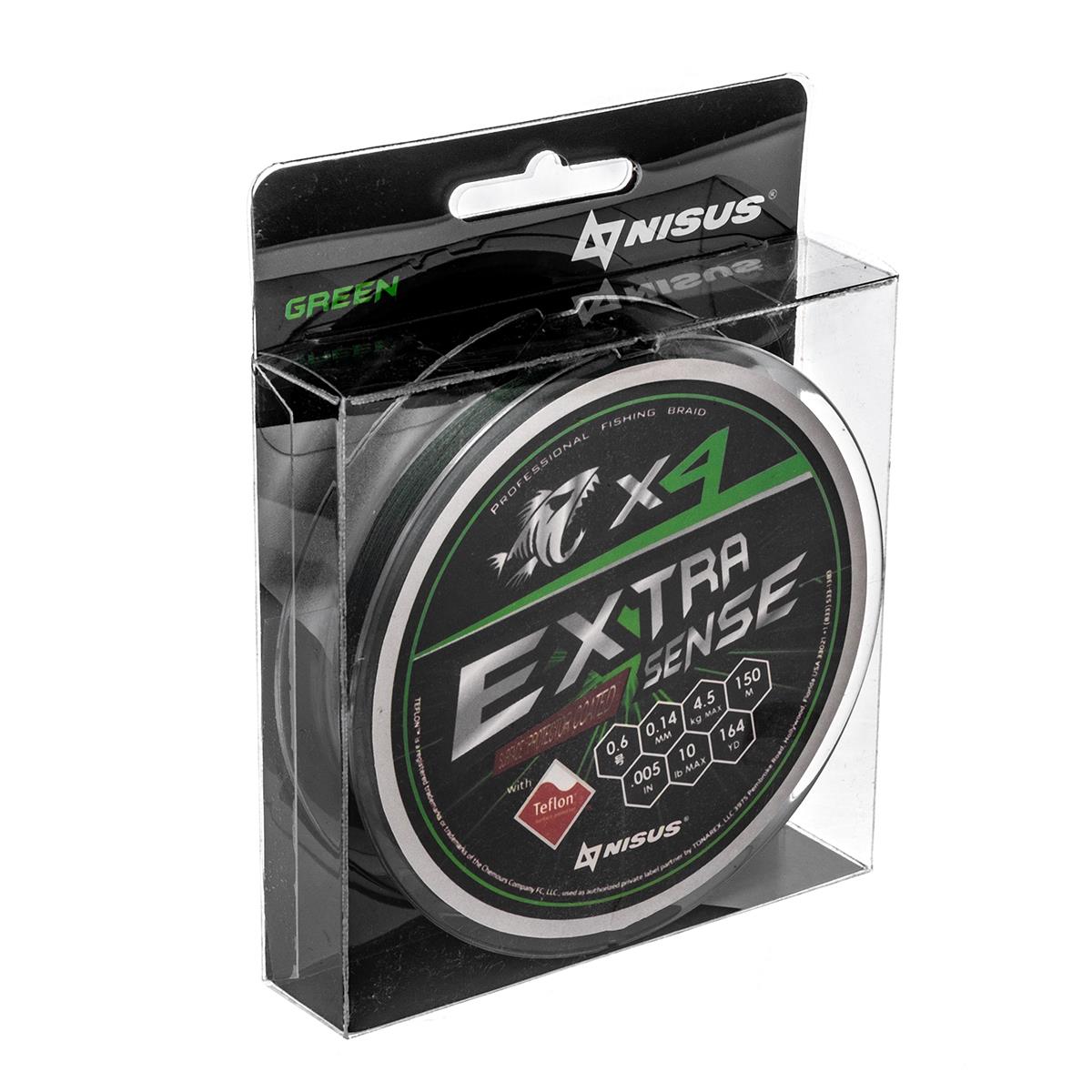 

Леска плетеная NISUS Extrasense X4 PE 0,14 мм, 150 м, 4,5 кг, green, Зеленый, Extrasense X4 PE