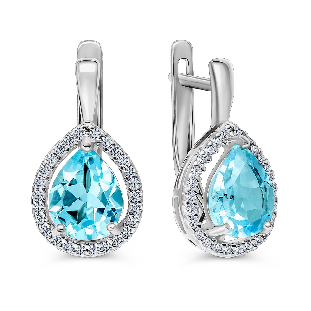 

Серьги из серебра 585Gold 702012103, топаз, 702012103