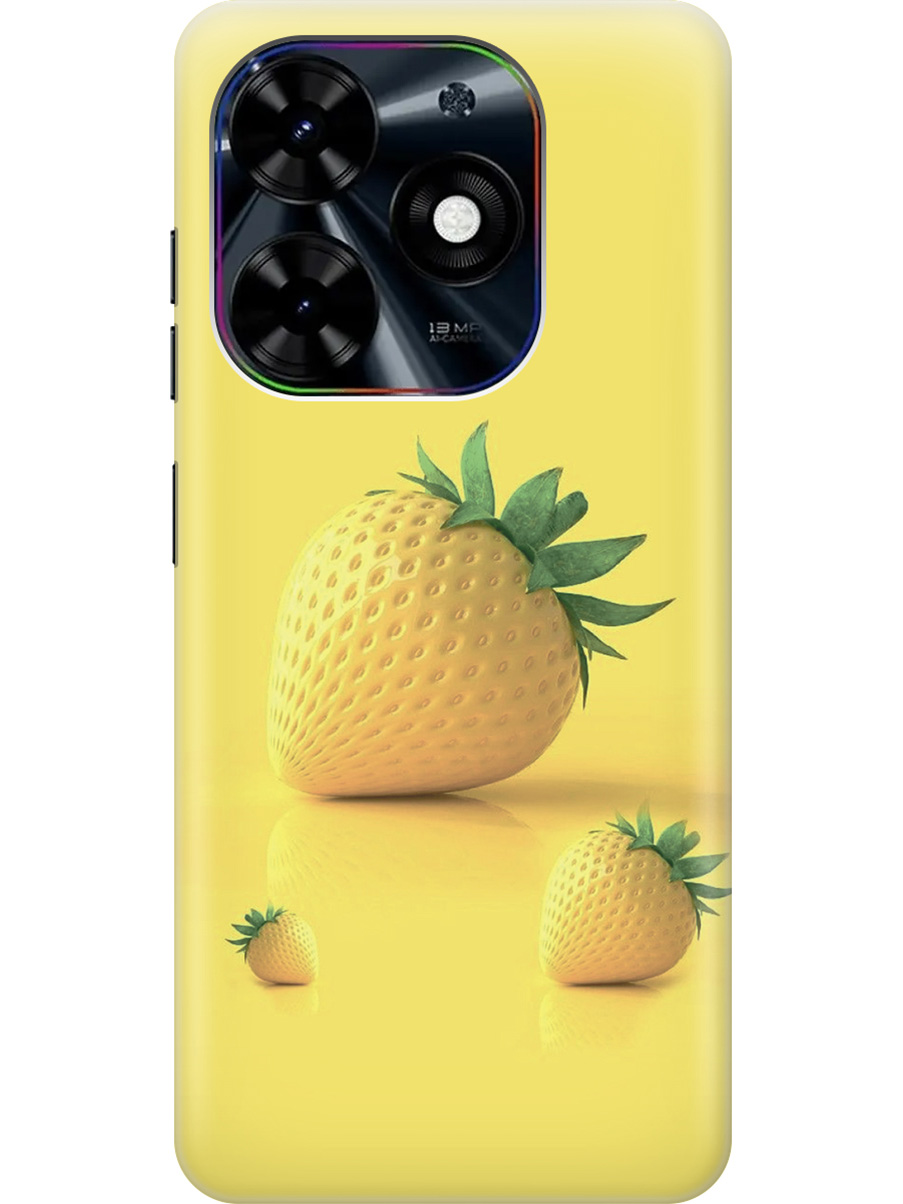 

Силиконовый чехол на Infinix Hot 40i с рисунком "Желтая клубника", Черный, 20011891