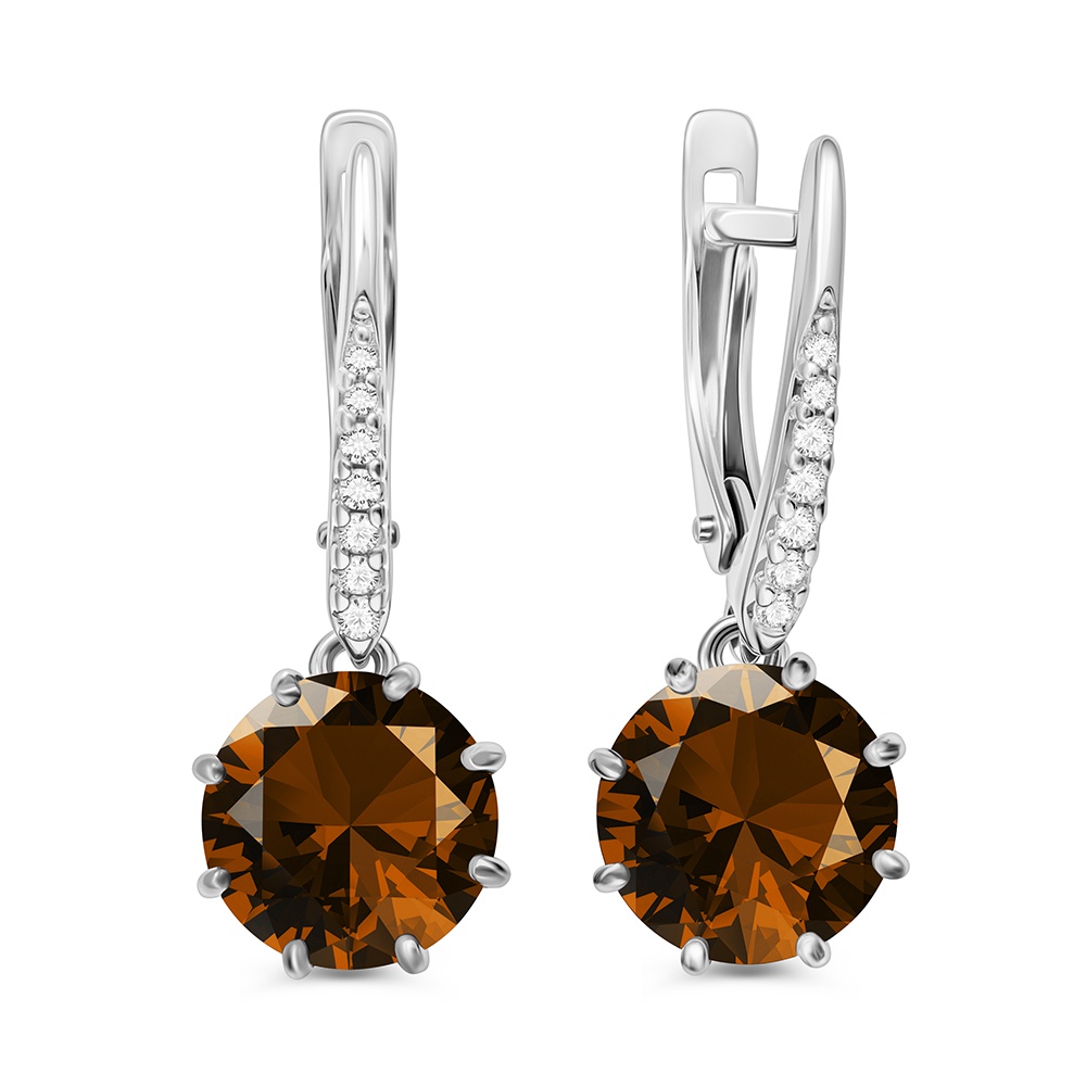 

Серьги из серебра 585Gold 702012096, раухтопаз, 702012096
