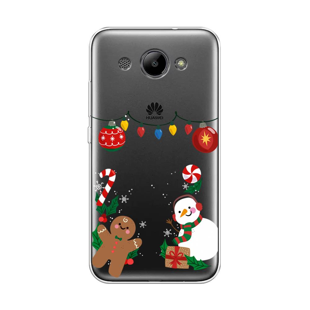 

Чехол на Huawei Y3 2017 "Новогоднее настроение", Коричневый;красный;зеленый, 62650-5