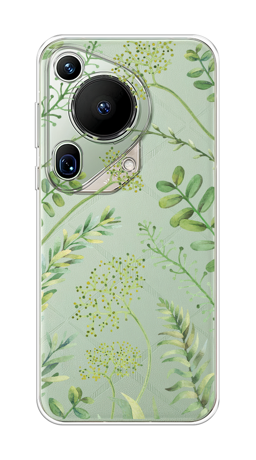 

Чехол на Huawei Pura 70 Ultra "Green Leaves", Зеленый;прозрачный, 6124550-1