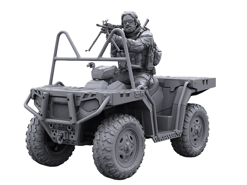 

LRM35023 US Special Forces 2013 - modern ATV rider, Mk48 machine gun shooting