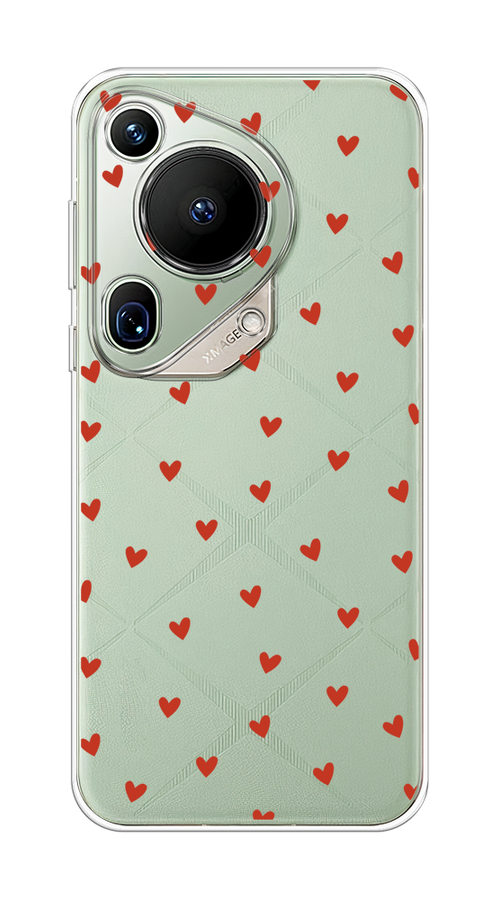 

Чехол на Huawei Pura 70 Ultra "Red hearts", Красный;прозрачный, 6124550-1