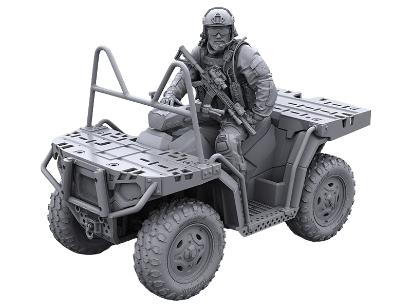 

LRM35021 US Special Forces modern ATV rider with Mk18 carbine, seating