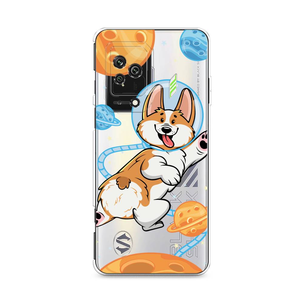 

Чехол на Xiaomi Black Shark 5 "Корги-космонавт", Голубой;бежевый;белый, 314050-1