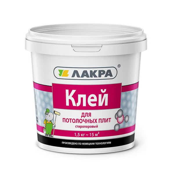 

Клей Лакра для потолочных плит 1,5л, Белый