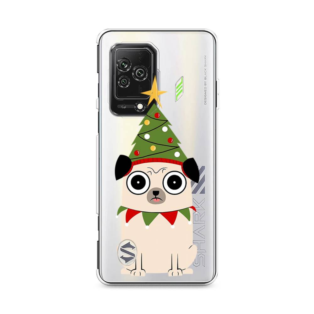 

Чехол на Xiaomi Black Shark 5 "Собачка с ёлочкой", Бежевый;красный;зеленый, 314050-1