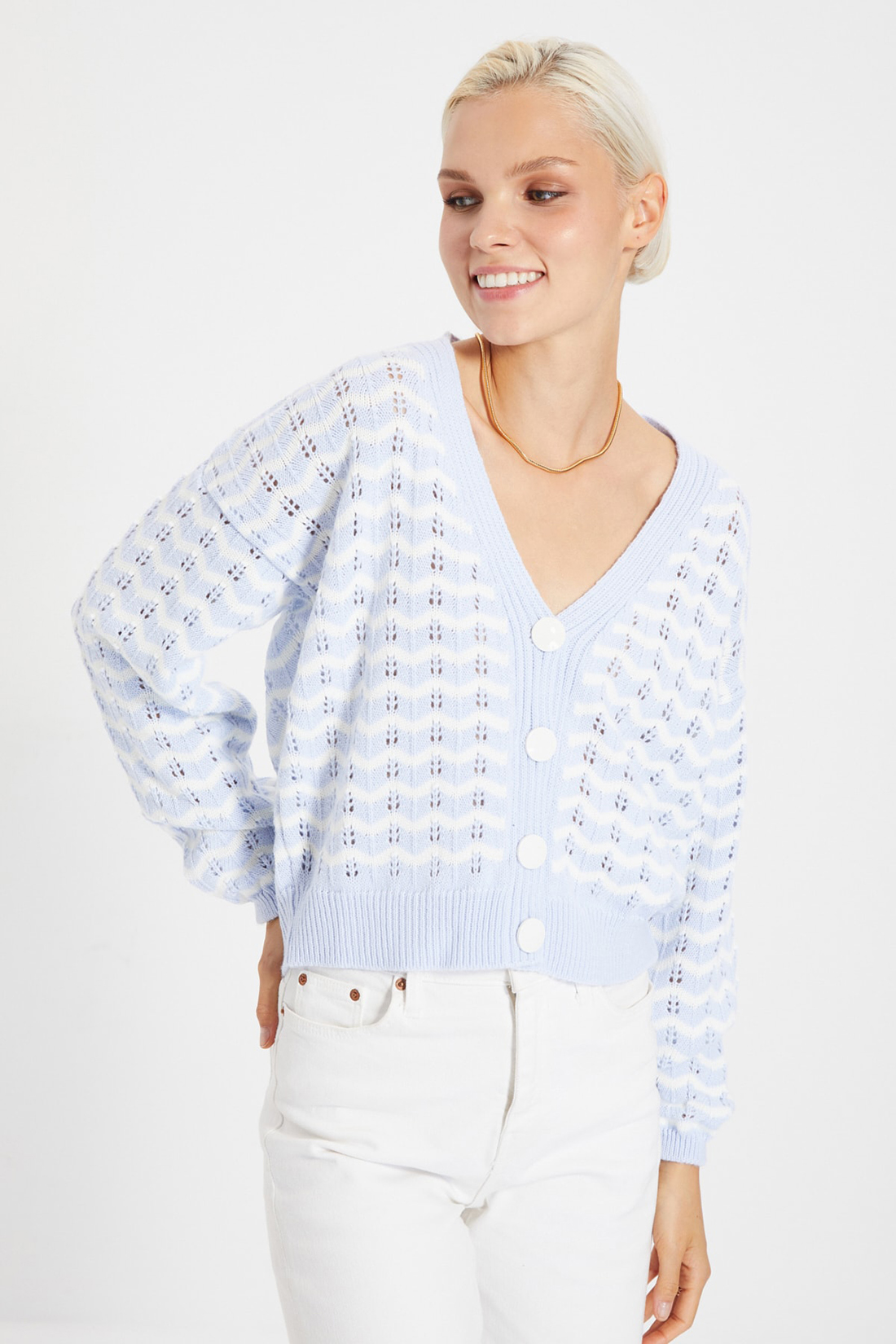 

Кардиган женский Trendyol TWOAW22HI0349 синий S, TWOAW22HI0349