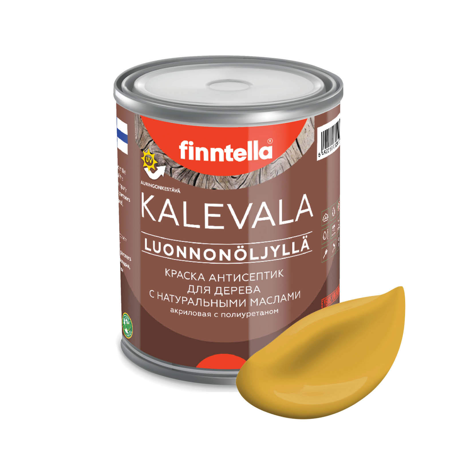 

Краска для дерева и деревянных фасадов FINNTELLA KALEVALA, с натуральным маслом и полиурет, Оранжевый, KALEVALA NLC
