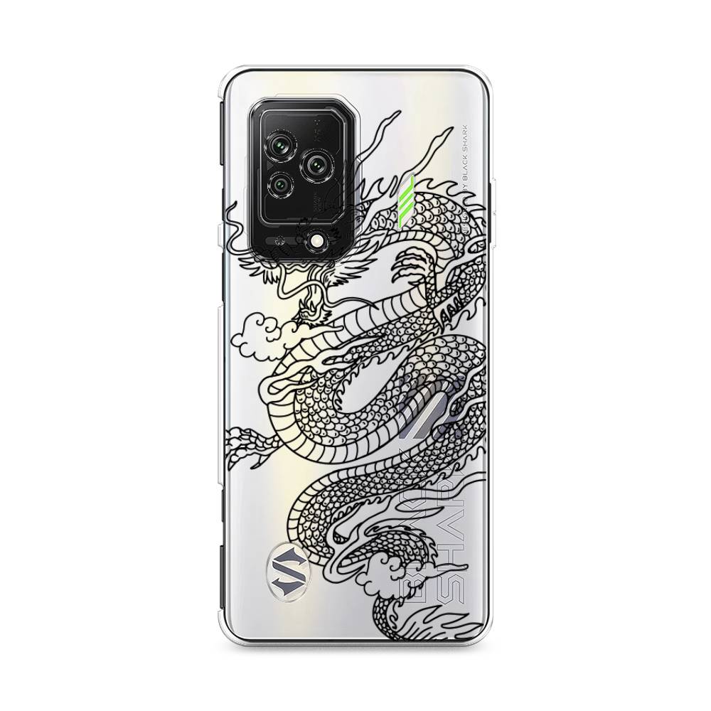 

Чехол на Xiaomi Black Shark 5 "Большой китайский дракон", Черный;серый, 314050-1