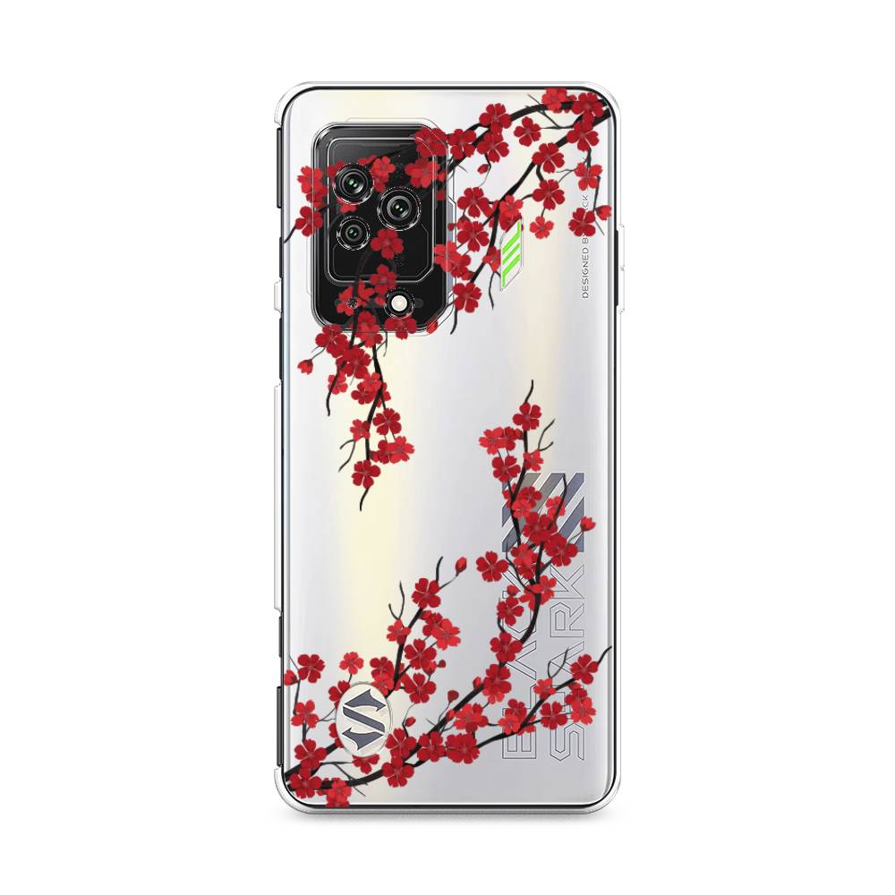 

Чехол на Xiaomi Black Shark 5 "Красная сакура", Красный;черный, 314050-2