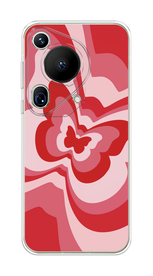 

Чехол на Huawei Pura 70 Ultra "Бабочка в стиле хиппи", Красный;розовый, 6124550-1