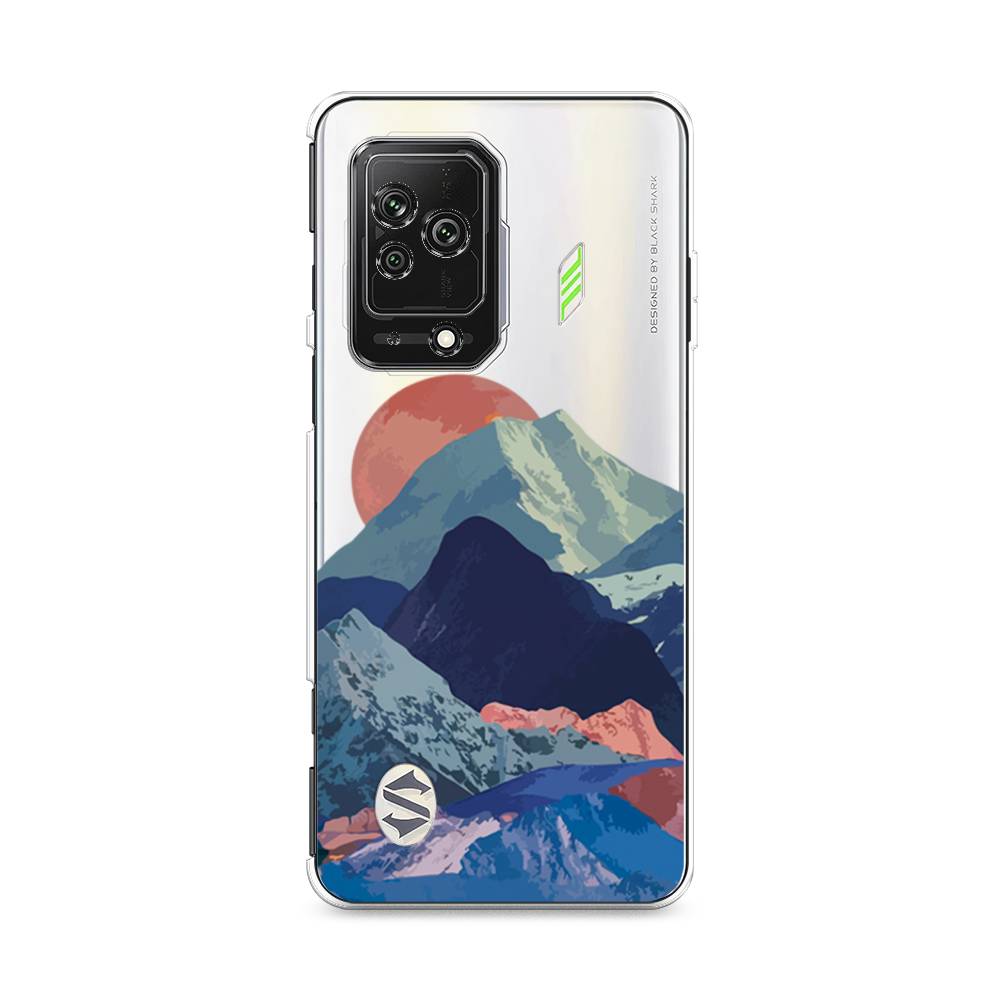 

Чехол на Xiaomi Black Shark 5 "Закат в снежных горах", Красный;серый;голубой, 314050-2