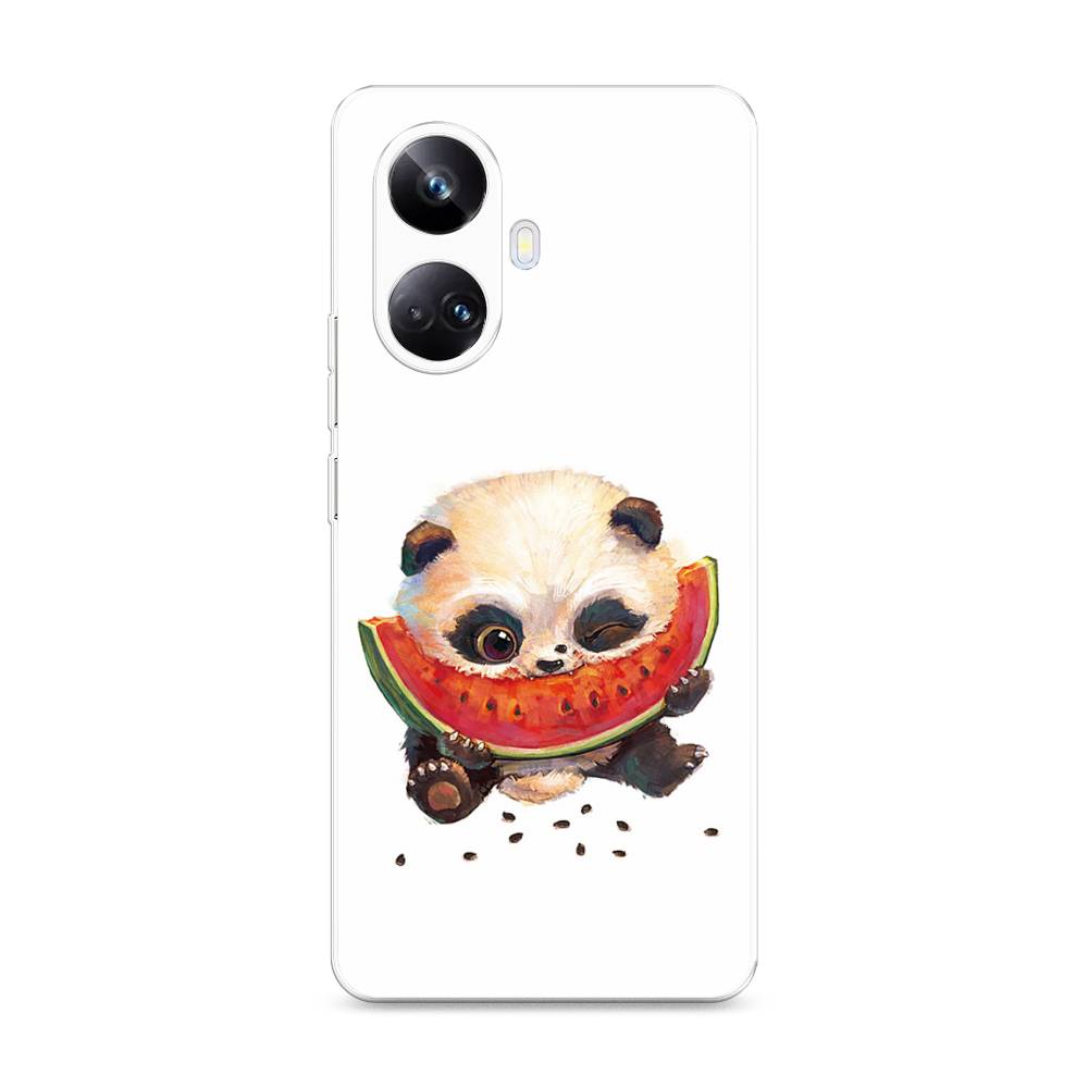 

Чехол Awog на Realme 10 Pro+ "Малыш панды с арбузом", Белый;красный, 2512350-1