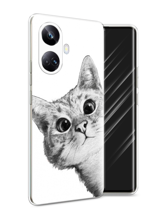 

Чехол Awog на Realme 10 Pro+ "Кот рисунок черно-белый", Черный, 2512350-1