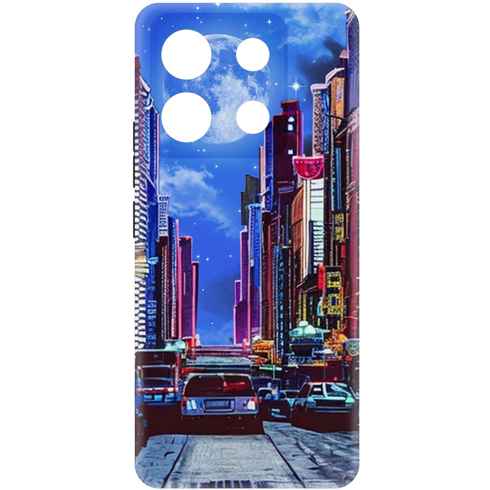 

Чехол-накладка Krutoff Soft Case Ночной город для Poco X6 черный