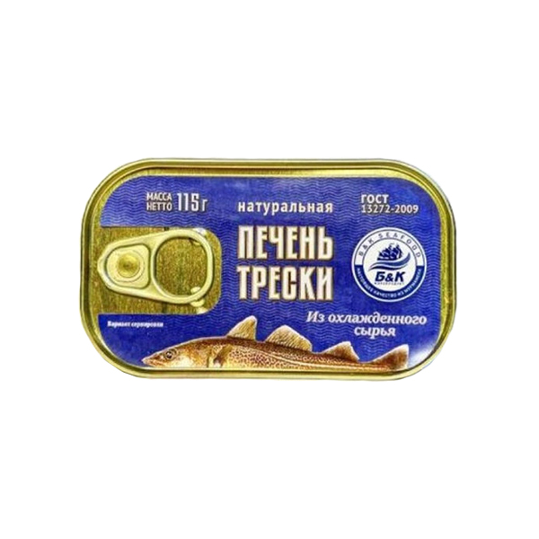 Печень трески Боско-морепродукт натуральная фарш в собственном соку 115 г