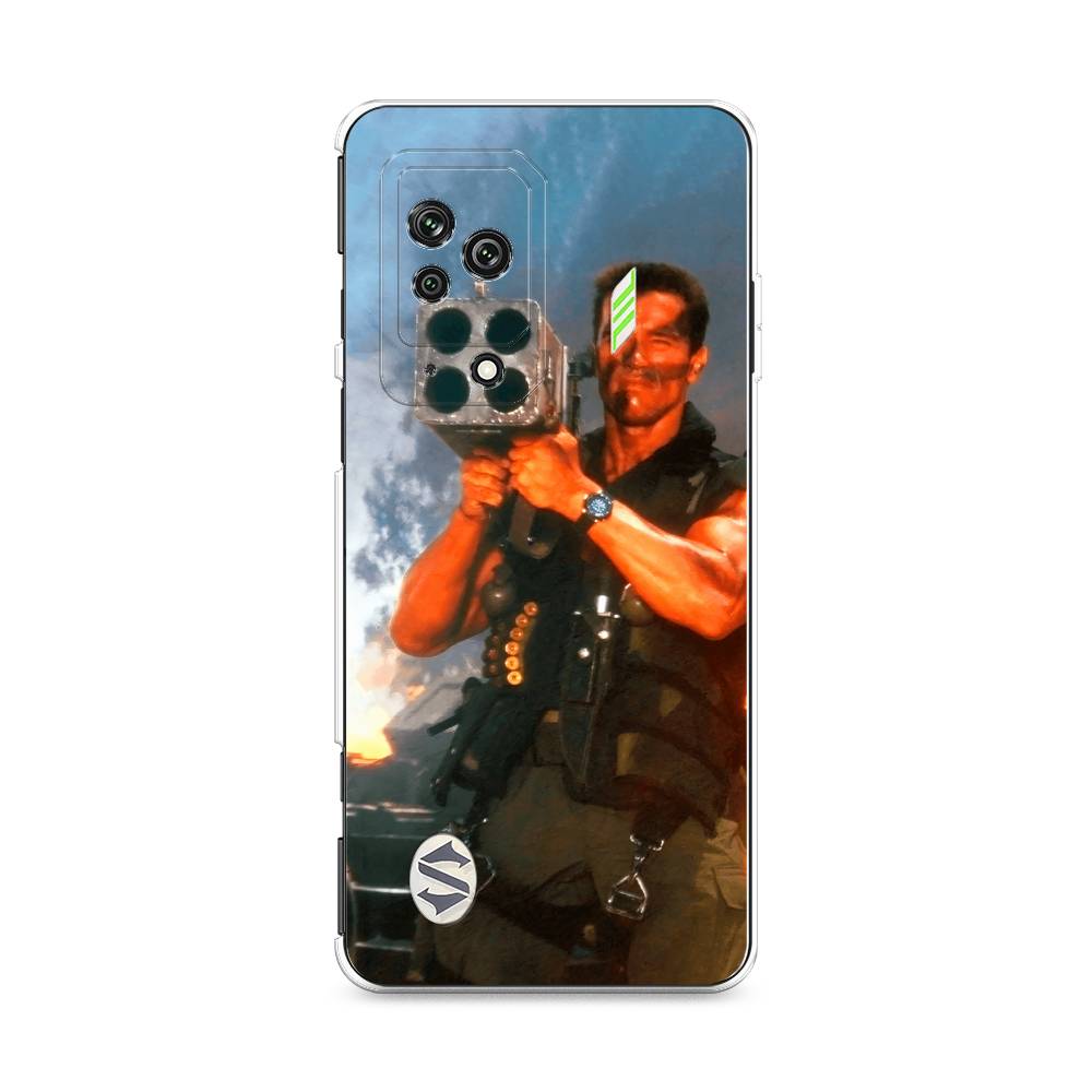 

Чехол на Xiaomi Black Shark 5 "Арнольд Шварцнеггер с базукой", Голубой;коричневый, 314050-6