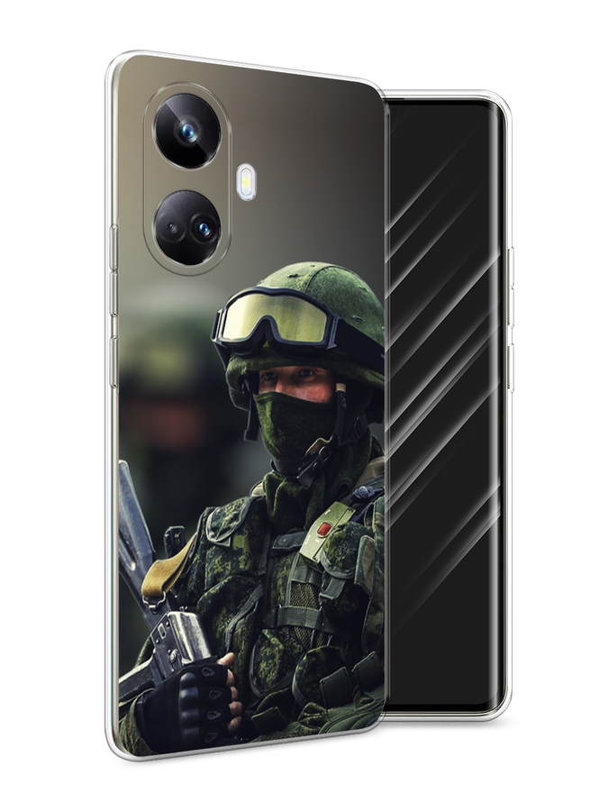 

Чехол Awog на Realme 10 Pro+ "Солдат", Зеленый;серый, 2512350-5