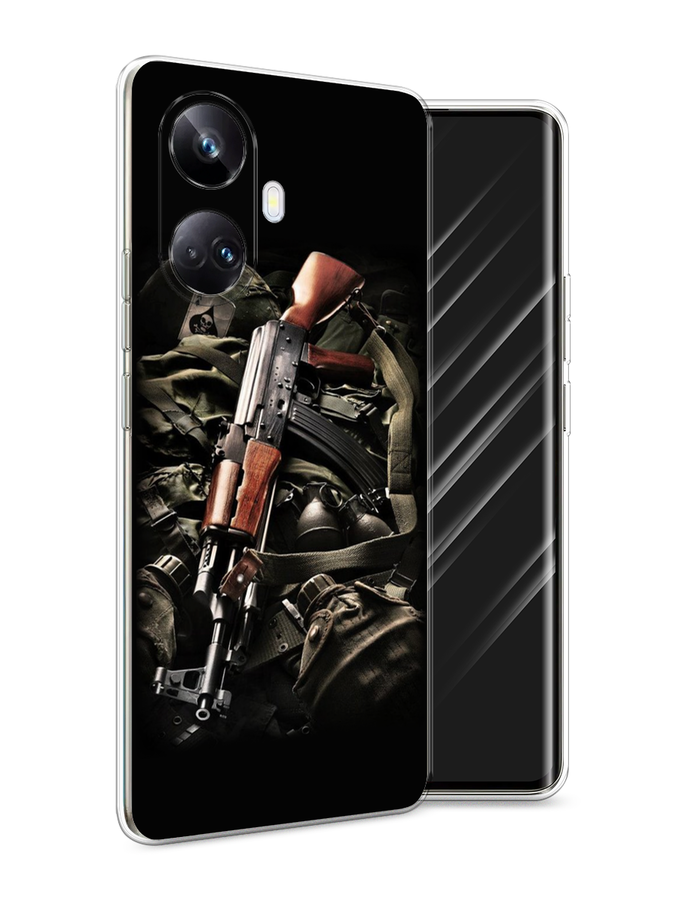 

Чехол Awog на Realme 10 Pro+ "Автомат", Черный;коричневый;серый, 2512350-5