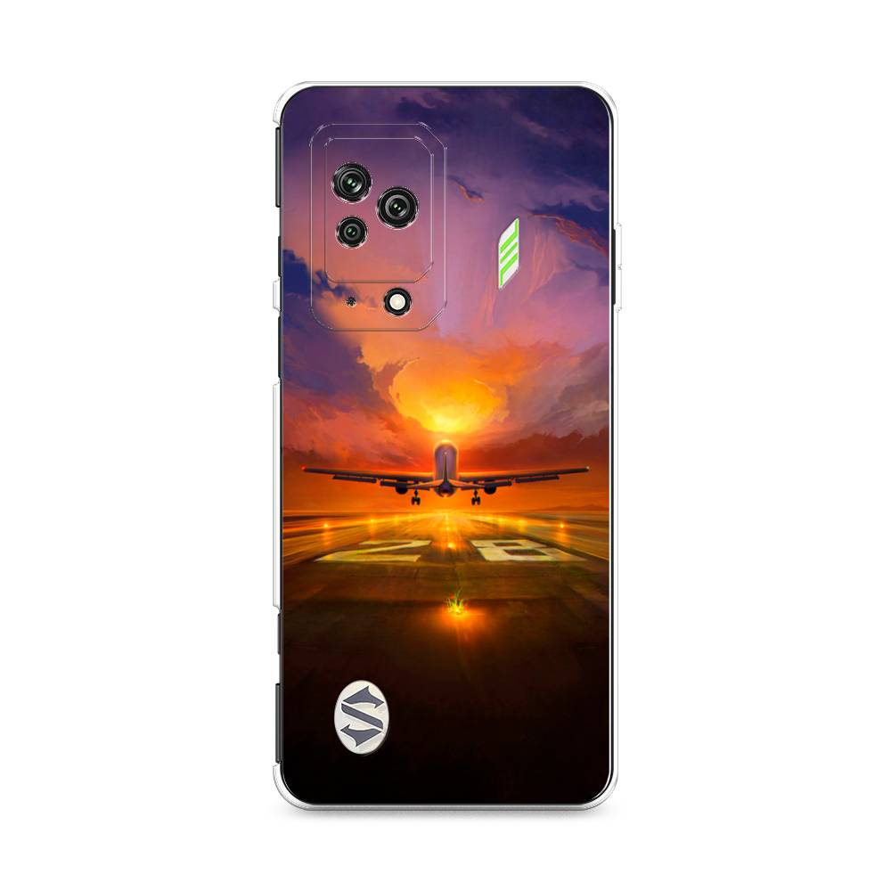 

Чехол на Xiaomi Black Shark 5 "Самолет на посадке", Оранжевый;синий, 314050-6