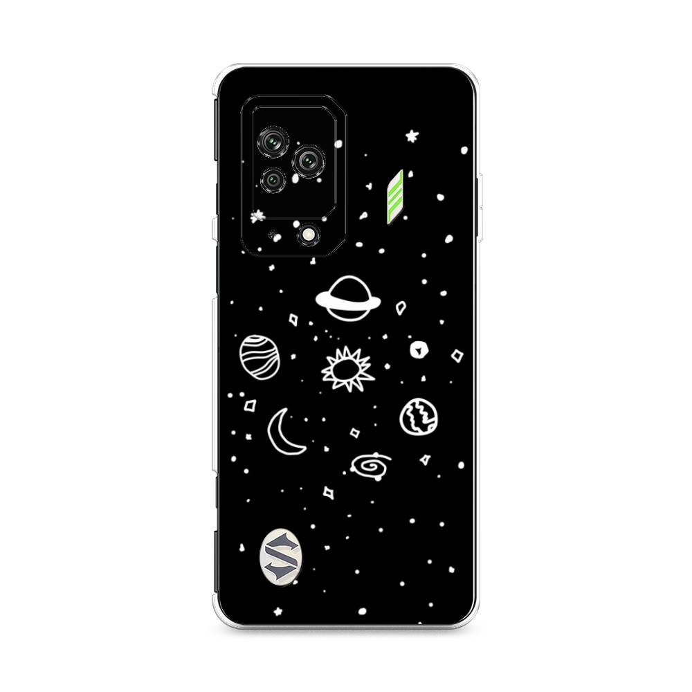

Чехол на Xiaomi Black Shark 5 "Дудл солнечной системы", Бежевый;серый, 314050-2