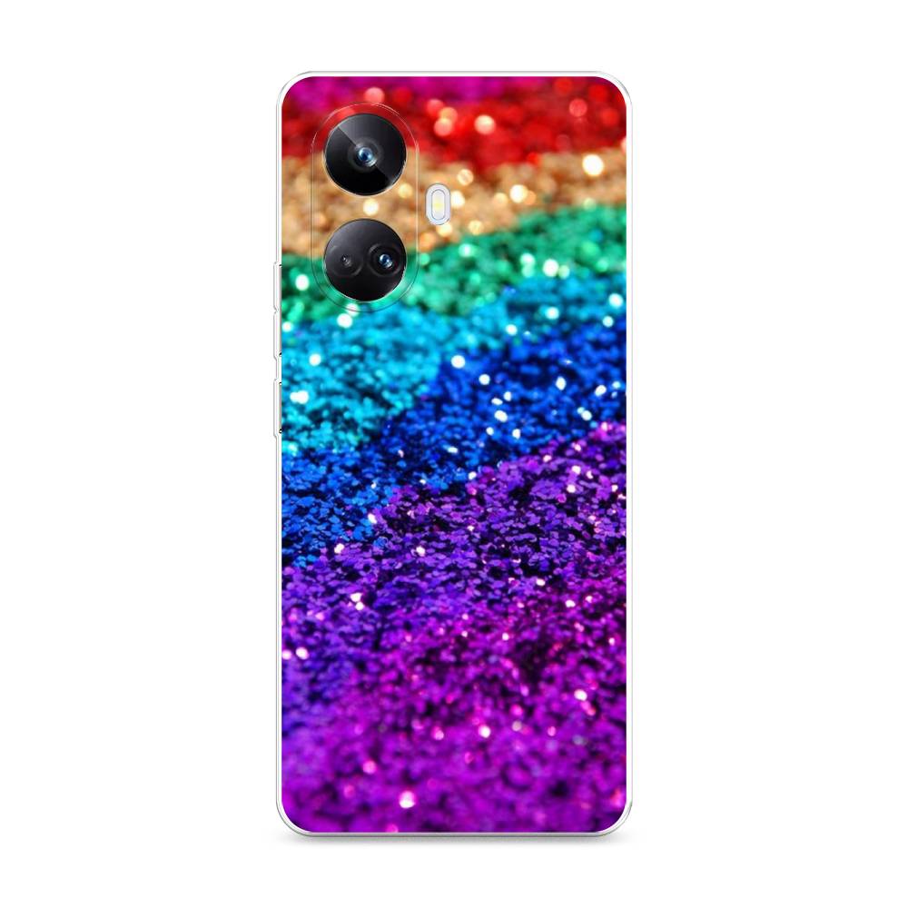 

Чехол Awog на Realme 10 Pro+ "Блестящая радуга рисунок", Разноцветный, 2512350-3