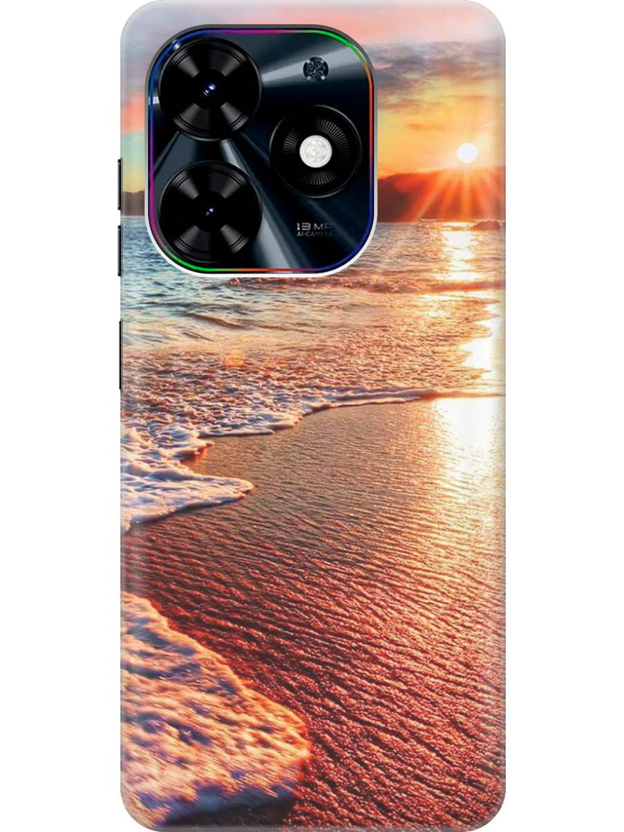 

Силиконовый чехол на Infinix Hot 40i с рисунком "Залитый светом пляж", Оранжевый;коричневый, 20011891