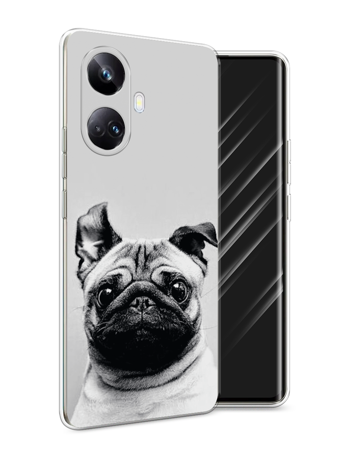 

Чехол Awog на Realme 10 Pro+ "Ушастый мопс", Серый, 2512350-1