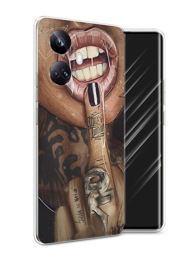 

Чехол Awog на Realme 10 Pro+ "Девушка с татуировками", Бежевый;розовый;черный, 2512350-9