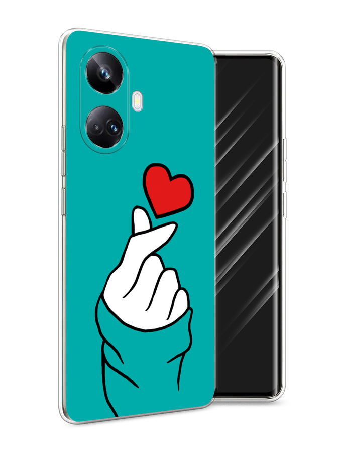 

Чехол Awog на Realme 10 Pro+ "Маленькое сердечко", Голубой;белый;красный, 2512350-7