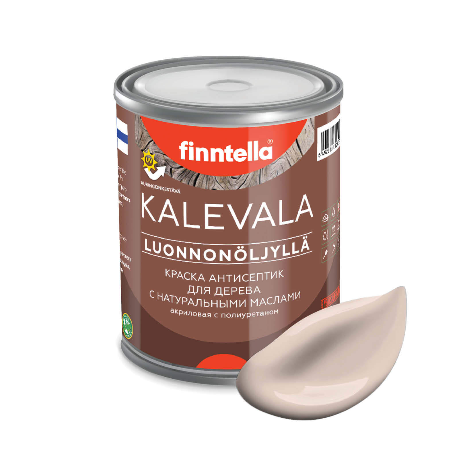

Краска для дерева и деревянных фасадов FINNTELLA KALEVALA, с натуральным маслом и полиурет, Бежевый, KALEVALA NLC