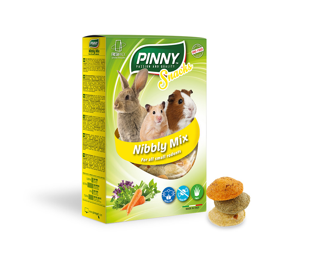 Снеки PINNY Nibbly Mix для грызунов с морковью, петрушкой и люцерной, 150г, 2 шт