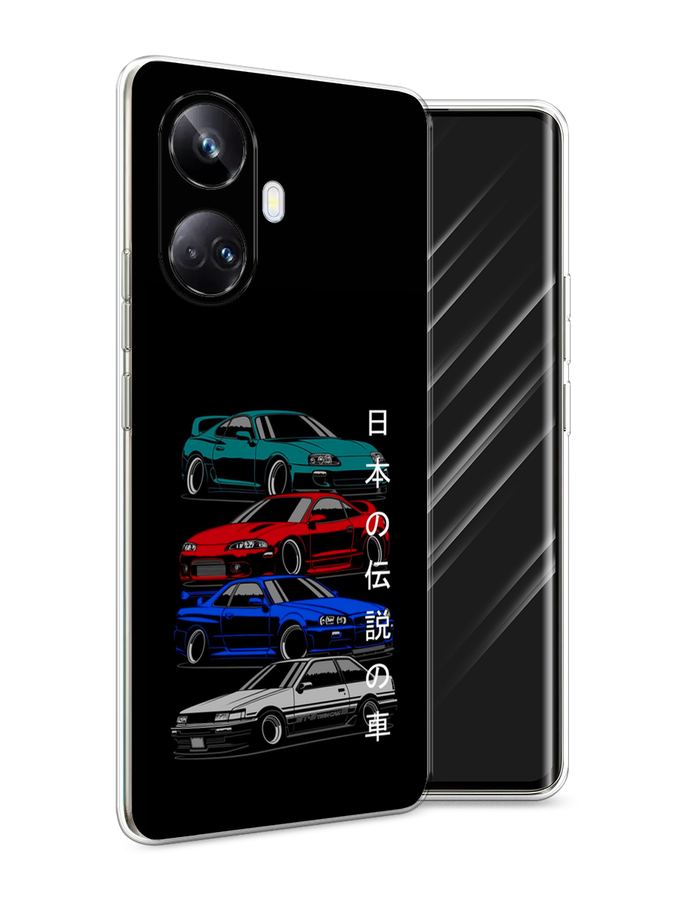 

Чехол Awog на Realme 10 Pro+ "JDM Legend cars", Зеленый;красный;синий, 2512350-5